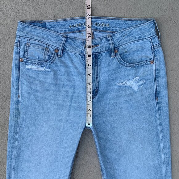 American Eagle Outfitters Tomgirl Straight Leg Hidden Button-Up Fly Jeans - Picture 13 of 15